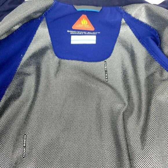 Mens Columbia Omni-Wind Block Tectonic Softshell Wicking Blue Jacket Small - Picture 3 of 4